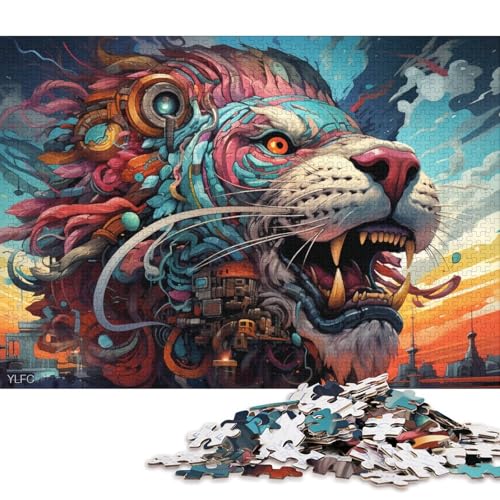 Puzzle für Erwachsene, 1000 Puzzle-Spielzeug, Roboter-Löwe, Kunst-Puzzle für Erwachsene, Holzpuzzle, Puzzle, praktisches Spiel 75x50cm/1000 Teile von LiJianXXO