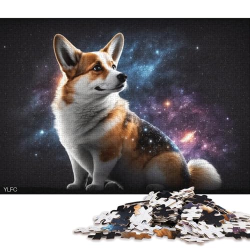 Puzzle für Erwachsene, 1000 Puzzle-Spielzeug, Weltraum-Corgi-Puzzle für Erwachsene, Holzpuzzle, Puzzle, praktisches Spiel 75x50cm/1000 Teile von LiJianXXO