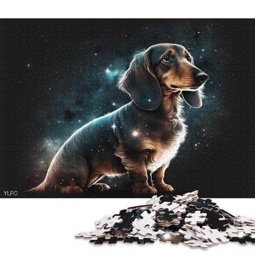 Puzzle für Erwachsene, 1000 Puzzle-Spielzeug, Weltraum-Dackel-Puzzle für Erwachsene, Kartonpuzzle, Puzzle, praktisches Spiel 38x26cm/1000 Teile von LiJianXXO