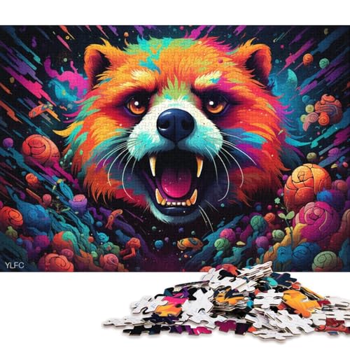 Puzzle für Erwachsene, 1000 Puzzle-Spielzeug, Wütender roter Panda, Puzzle für Erwachsene, Holzpuzzle, Puzzle, praktisches Spiel 75x50cm/1000 Teile von LiJianXXO