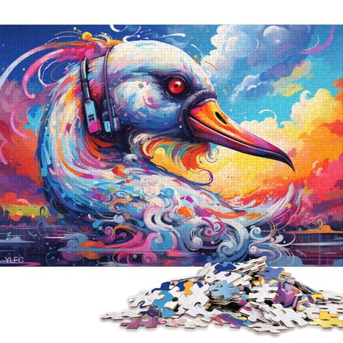 Puzzle für Erwachsene, 1000 Puzzle-Spielzeug, bunter Roboter-Schwan, Puzzle für Erwachsene, Holzpuzzle, Puzzle, praktisches Spiel 75x50cm/1000 Teile von LiJianXXO