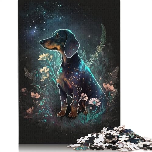 Puzzle für Erwachsene, 1000 Puzzles, Tier-Dackel, Weltraum-Puzzle für Kinder, Holzpuzzle, zum Entspannen, geistiges Lernspielzeug, Größe: 75 x 50 cm von LiJianXXO