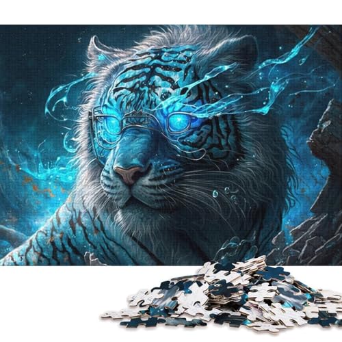 Puzzle für Erwachsene, 1000 Puzzles, Tiger-Krieger-Puzzle für Erwachsene, Karton-Puzzle, Lernspiel für Erwachsene und Kinder (Größe 38 * 26 cm) von LiJianXXO