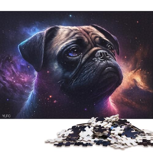 Puzzle für Erwachsene, 1000 Puzzles mit kosmischen Tieren, Mops-Puzzle für Erwachsene, Karton-Puzzle, Lernspiel für Erwachsene und Kinder (Größe 38 * 26 cm) von LiJianXXO