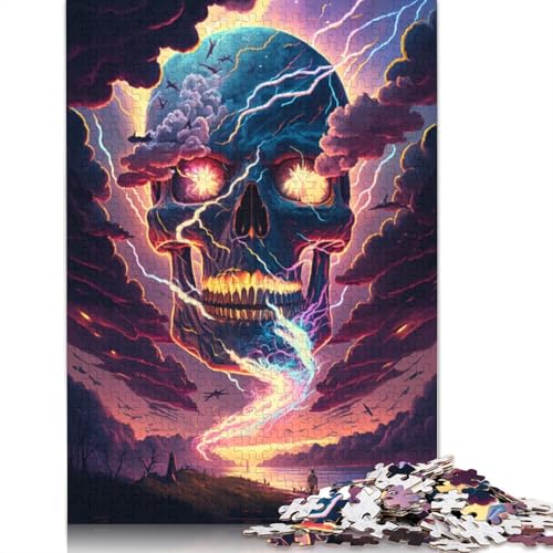 Puzzle für Erwachsene, 1000 Teile, Art Fantasy-Totenkopf-Puzzle für Kinder, Kartonpuzzle, Spielzeug, Denkspiel, Größe: 38 x 26 cm von LiJianXXO