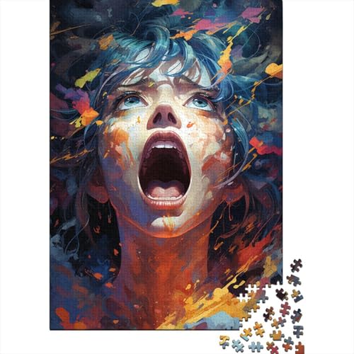 Puzzle für Erwachsene, 1000 Teile, Blu-ray, Catwomans farbenfrohe psychedelische Puzzles für Erwachsene und Kinder, Holzbrett-Puzzles, Spielzeug, Denkspiel, 50 x 75 cm von LiJianXXO