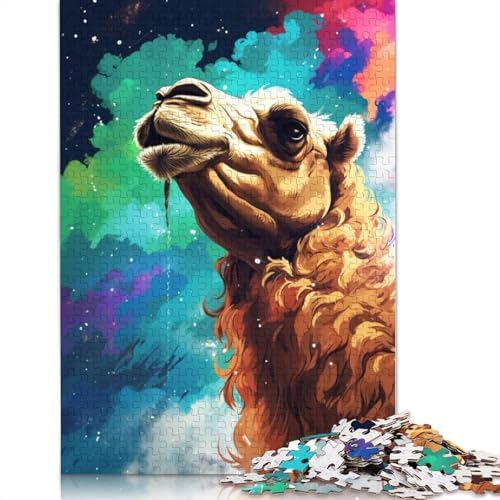 Puzzle für Erwachsene, 1000 Teile, Bunte Kamele, Puzzle für Erwachsene, Kartonpuzzle, Lernspiel, Herausforderungsspielzeug, 38 x 26 cm von LiJianXXO