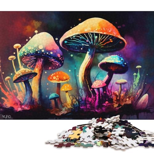 Puzzle für Erwachsene, 1000 Teile, Bunte Pilz-Puzzles für Erwachsene und Kinder, Holzpuzzle, Heimdekoration, Puzzle-Spielzeug 75x50cm/1000 Teile von LiJianXXO