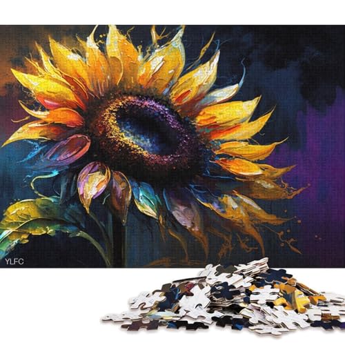 Puzzle für Erwachsene, 1000 Teile, Bunte Sonnenblumen-Puzzles für Erwachsene, Holzpuzzle, lustige Puzzlespiele (Größe 75 * 50 cm) von LiJianXXO