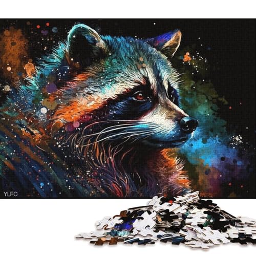 Puzzle für Erwachsene, 1000 Teile, Bunte Waschbär-Puzzles für Erwachsene, lustige Puzzlespiele aus Karton (Größe 38 * 26 cm) von LiJianXXO