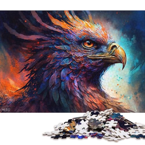 Puzzle für Erwachsene, 1000 Teile, Bunter Phönixvogel, Puzzle für Erwachsene, Holzpuzzle, Familienspiele (Größe 75 * 50 cm) von LiJianXXO