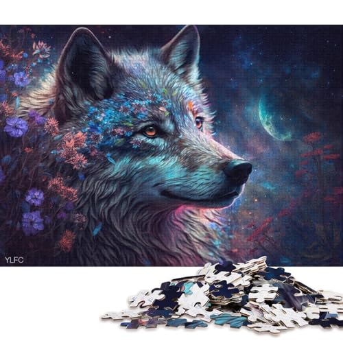 Puzzle für Erwachsene, 1000 Teile, Cosmic Art Wolf-Puzzle, Holzpuzzle für Erwachsene, Familienspiele (Größe 75 * 50 cm) von LiJianXXO