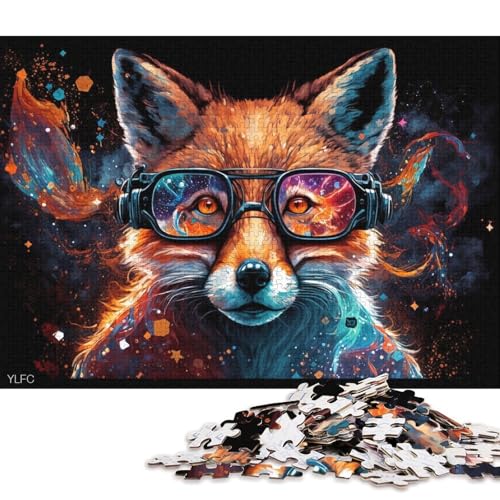 Puzzle für Erwachsene, 1000 Teile, Cosmic Fox Wears Glasses, Puzzle für Erwachsene, lustige Holzpuzzlespiele (Größe 75 * 50 cm) von LiJianXXO