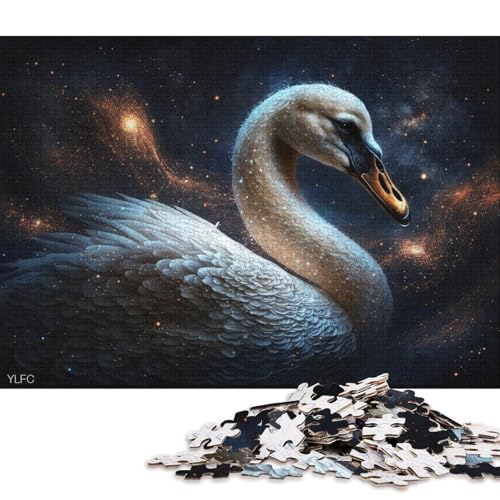 Puzzle für Erwachsene, 1000 Teile, Cosmic Swan-Puzzle für Erwachsene, Holzpuzzle, Heimdekoration (Größe 75 * 50 cm) von LiJianXXO