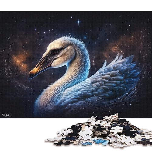 Puzzle für Erwachsene, 1000 Teile, Cosmic Swan-Puzzle für Erwachsene, Kartonpuzzle, tolle Geschenke zu Weihnachten (Größe 38 * 26 cm) von LiJianXXO