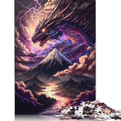 Puzzle für Erwachsene, 1000 Teile, Der Fuji und der Drache, Puzzle für Kinder, Papppuzzle, Spielzeug, Denkspiel, Größe: 38 x 26 cm von LiJianXXO