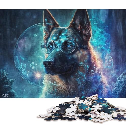 Puzzle für Erwachsene, 1000 Teile, Deutscher Schäferhund-Krieger, Puzzle für Erwachsene und Kinder, Holzpuzzle, Heimdekoration, Puzzlespielzeug 75x50cm/1000 Teile von LiJianXXO