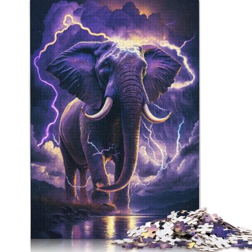 Puzzle für Erwachsene, 1000 Teile, Fantasie-Elefant, Puzzle für Kinder, Holzpuzzle, Spielzeug, Denkspiel, Größe: 75 x 50 cm von LiJianXXO