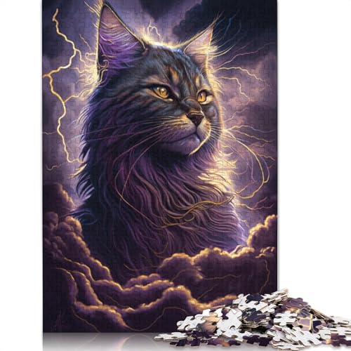 Puzzle für Erwachsene, 1000 Teile, Fantasie-Maine-Coon-Katze, Puzzle für Kinder, Papppuzzle, Spielzeug, Denkspiel, Größe: 38 x 26 cm von LiJianXXO