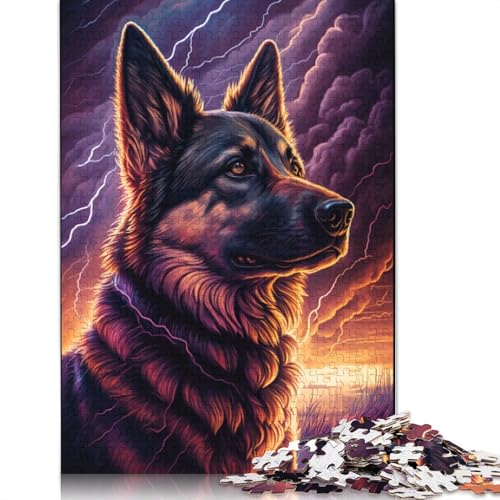 Puzzle für Erwachsene, 1000 Teile, Fantasie-Puzzle mit deutschem Schäferhund, Papppuzzle für Erwachsene, Heimdekoration (Größe 38 x 26 cm) von LiJianXXO