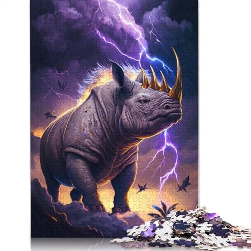 Puzzle für Erwachsene, 1000 Teile, Fantasie-Tier-Nashorn, Puzzle für Kinder, Papppuzzle, Spielzeug, Denkspiel, Größe: 38 x 26 cm von LiJianXXO