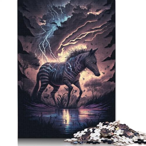 Puzzle für Erwachsene, 1000 Teile, Fantasie-Zebra-Puzzle für Kinder, Kartonpuzzle, Spielzeug, Denkspiel, Größe: 38 x 26 cm von LiJianXXO