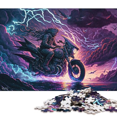 Puzzle für Erwachsene, 1000 Teile, Fantasy-Art-Motorrad-Puzzle für Erwachsene, Holzpuzzle, Lernspiel, Herausforderungsspielzeug (Größe 75 * 50 cm) von LiJianXXO