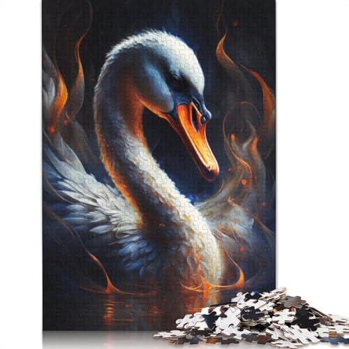 Puzzle für Erwachsene, 1000 Teile, Feuertier-Schwan, Puzzle für Kinder, Papppuzzle, Spielzeug, Denkspiel, Größe: 38 x 26 cm von LiJianXXO