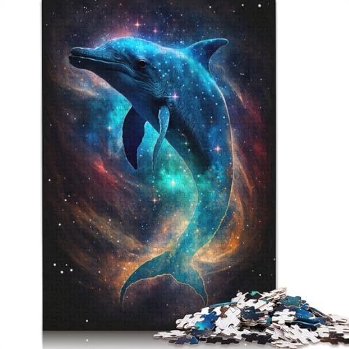 Puzzle für Erwachsene, 1000 Teile, Galaxie-Delfin, Puzzle für Kinder, Papppuzzle, Spielzeug, Denkspiel, Größe: 38 x 26 cm von LiJianXXO