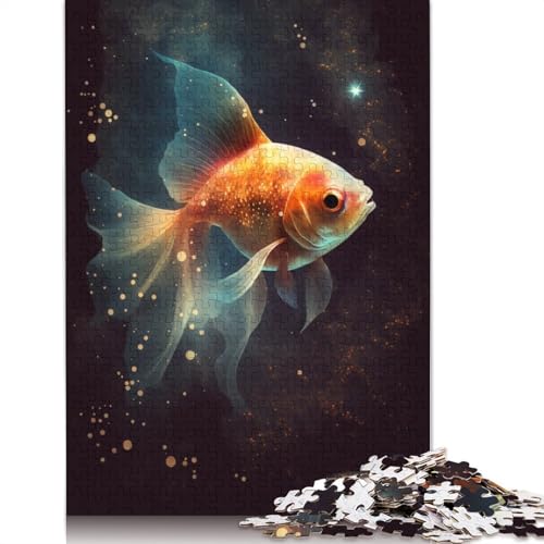 Puzzle für Erwachsene, 1000 Teile, Galaxie-Goldfisch-Puzzle für Kinder, Kartonpuzzle, Spielzeug, Denkspiel, Größe: 38 x 26 cm von LiJianXXO