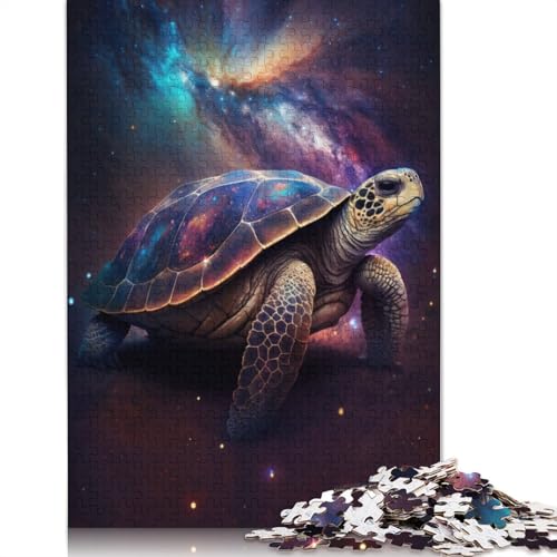 Puzzle für Erwachsene, 1000 Teile, Galaxie-Tierschildkröte, Puzzle für Erwachsene, Holzpuzzle, Denksport-Puzzle für Erwachsene, Größe: 75 x 50 cm von LiJianXXO