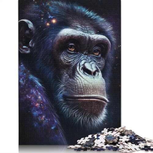 Puzzle für Erwachsene, 1000 Teile, Galaxy Art Monkey Puzzle für Erwachsene, Holzpuzzle, Denksport-Puzzle für Erwachsene (Größe 75 x 50 cm) von LiJianXXO