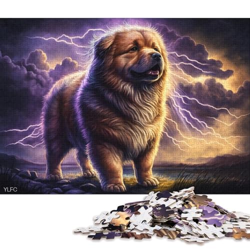 Puzzle für Erwachsene, 1000 Teile, Kunst-Chow-Chow-Hund, Puzzle für Erwachsene und Kinder, Holzpuzzle, Heimdekoration, Puzzle-Spielzeug 75x50cm/1000 Teile von LiJianXXO