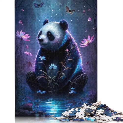 Puzzle für Erwachsene, 1000 Teile, Panda-Blumen-Galaxie, Puzzle für Kinder, Holzpuzzle, Spielzeug, Denkspiel, Größe: 75 x 50 cm von LiJianXXO