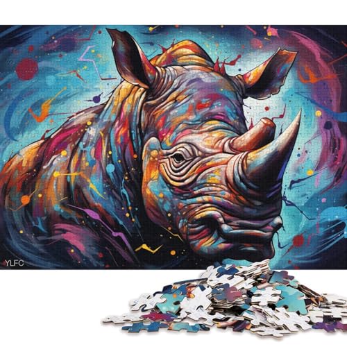 Puzzle für Erwachsene, 1000 Teile, Roboter-Nashorn-Puzzles für Erwachsene und Kinder, Karton-Puzzles, Heimdekorations-Puzzle-Spielzeug 38x26cm/1000 Teile von LiJianXXO