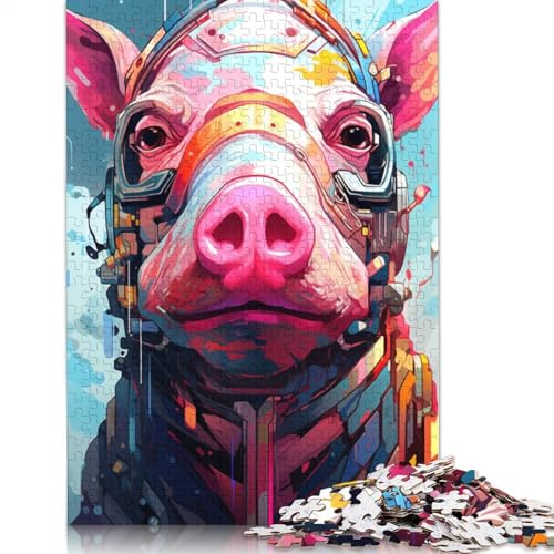 Puzzle für Erwachsene, 1000 Teile, Schweinekunst-Roboter-Puzzle für Erwachsene, Karton-Puzzle, Lernspiel für Erwachsene und Kinder, 38 x 26 cm von LiJianXXO