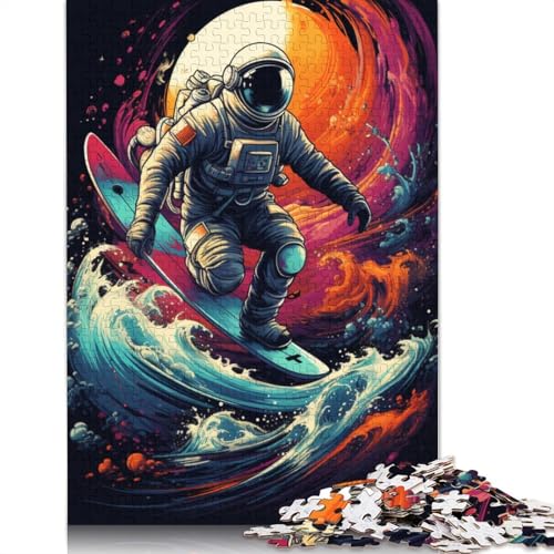 Puzzle für Erwachsene, 1000 Teile, Surfende Astronauten, Kartonpuzzle für Erwachsene, tolles Geschenk für Erwachsene und Kinder, Größe: 38 x 26 cm von LiJianXXO