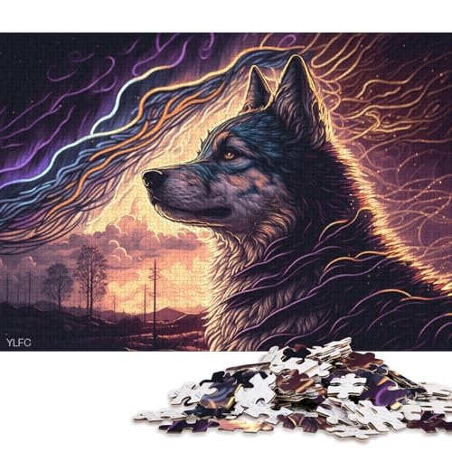 Puzzle für Erwachsene, 1000 Teile, Tier-Puzzle mit Husky-Hund, Holzpuzzle, Lernspiel, Herausforderungsspielzeug (Größe 75 * 50 cm) von LiJianXXO