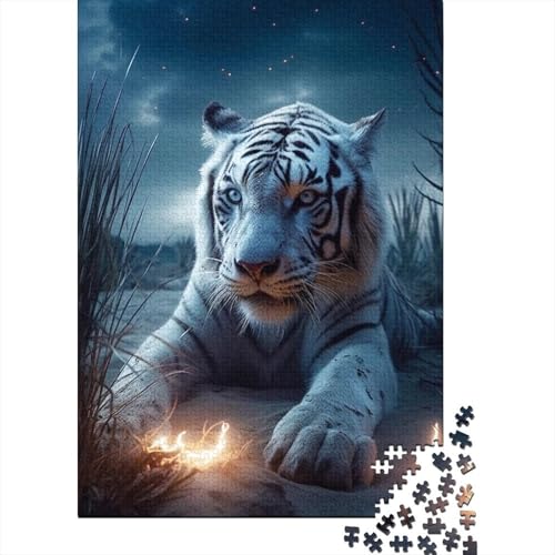 Puzzle für Erwachsene, 1000 Teile, Tigers of The Midnight Storm, Puzzle für Erwachsene Teenager, 1000-teiliges Puzzle für Erwachsene und Teenager (Größe 75 x 50 cm) von LiJianXXO