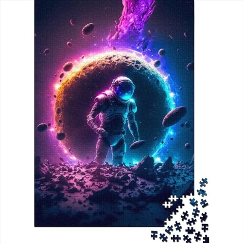 Puzzle für Erwachsene, 1000 Teile, Toter Astronaut, Holzpuzzle für Erwachsene, pädagogische Herausforderung (Größe 75 x 50 cm) von LiJianXXO