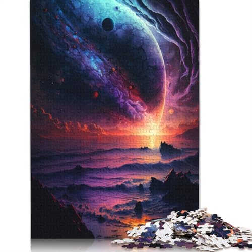 Puzzle für Erwachsene, 1000 Teile, Weltraum-Strand-Puzzle für Kinder, Holzpuzzle, Spielzeug, Denkspiel, Größe: 75 x 50 cm von LiJianXXO