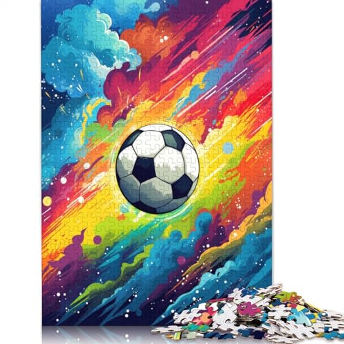 Puzzle für Erwachsene, 1000 Teile, buntes Fußball-Puzzle für Erwachsene, Holzpuzzle, Lernspiel, Herausforderungsspielzeug, 75 x 50 cm von LiJianXXO