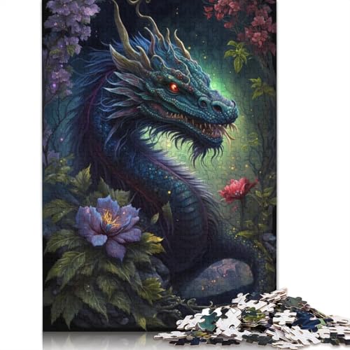 Puzzle für Erwachsene, 1000 Teile, chinesisches Drachenblumen-Galaxie-Puzzle, Holzpuzzle für Erwachsene, Denksport-Puzzle für Erwachsene, Größe: 75 x 50 cm von LiJianXXO