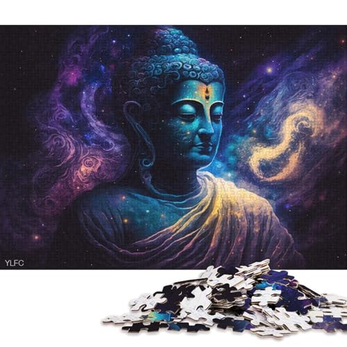 Puzzle für Erwachsene, 1000 Teile, kosmische Kunst, Buddha-Puzzle, Holzpuzzle für Erwachsene, Familienspiele (Größe 75 * 50 cm) von LiJianXXO