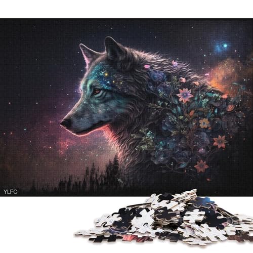 Puzzle für Erwachsene, 1000 Teile, kosmische Wolfsblumen, Puzzle für Erwachsene, Kartonpuzzle, tolle Geschenke für Weihnachten (Größe 38 * 26 cm) von LiJianXXO