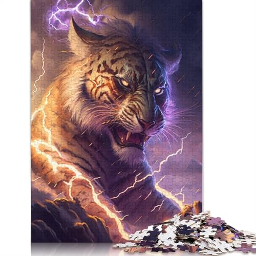 Puzzle für Erwachsene, 1000 Teile, kosmisches Fantasie-Tiger-Puzzle, Kartonpuzzle für Erwachsene, Erwachsene und Kinder, Größe: 38 x 26 cm von LiJianXXO