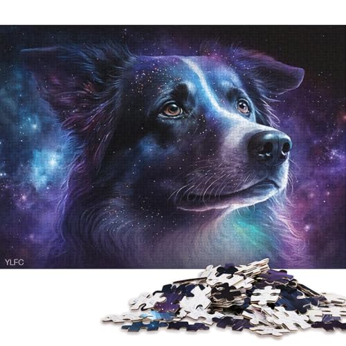 Puzzle für Erwachsene, 1000 Teile, kosmisches Galaxie-Hunde-Puzzle für Erwachsene, Holzpuzzle, tolle Geschenke für Weihnachten (Größe 75 * 50 cm) von LiJianXXO