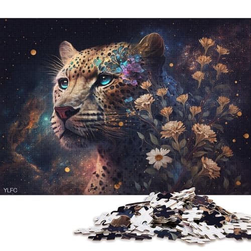 Puzzle für Erwachsene, 1000 Teile, kosmisches Galaxie-Leoparden-Puzzle für Erwachsene, Holzpuzzle, tolle Geschenke für Weihnachten (Größe 75 * 50 cm) von LiJianXXO