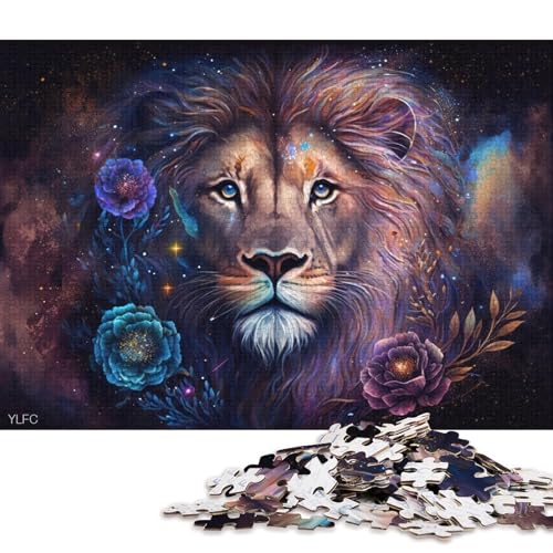 Puzzle für Erwachsene, 1000 Teile, kosmisches Tier, Löwe, Puzzle für Erwachsene, Holzpuzzle, lustige Puzzlespiele (Größe 75 * 50 cm) von LiJianXXO