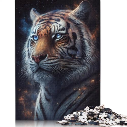 Puzzle für Erwachsene, 1000 Teile, kosmisches Tier-Tiger-Puzzle für Erwachsene, Holzpuzzle, Familienunterhaltungsspielzeug (Größe 75 x 50 cm) von LiJianXXO